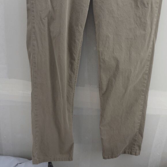 Hilti Solid Brown Cotton Flat Front 5 Pocket Jeans Style Chino Pants Mens 34x33 - Picture 8 of 8